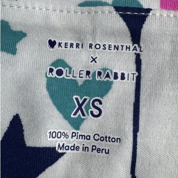 Kerri Rosenthal Roller Rabbit Starry Starry Love Set Pajamas Heart Stars XS Pima - Picture 5 of 14